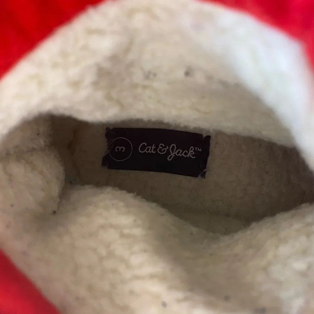 Cat & Jack Kids Black Red Thermolite Insulated Winter Snow‎ Boots Size 3